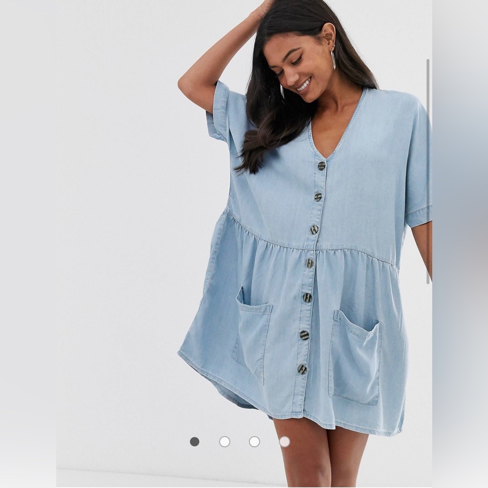 River Island Smock Dress Light Blue Size 10